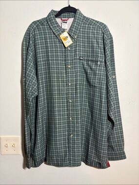 The north face Men's green Plaid Shirt L NWT